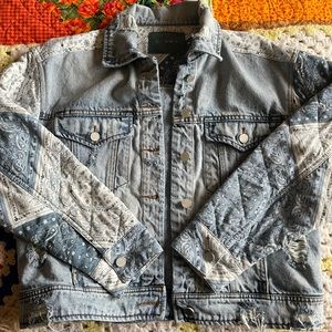 BLANKNYC Bandana Quilted Sleeve Denim Jacket